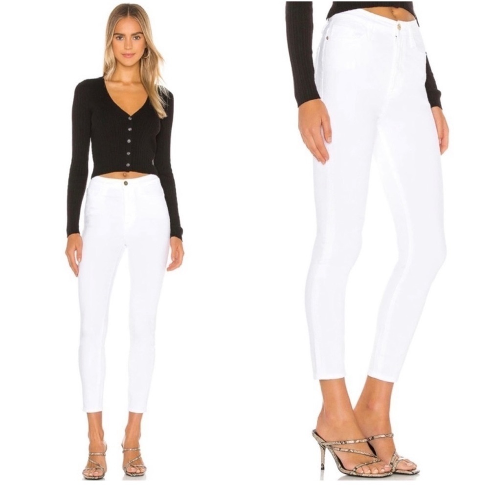 Frame Denim White Le Skinny de Jeanne Mid-Rise Jeans 27 - Picture 3 of 11
